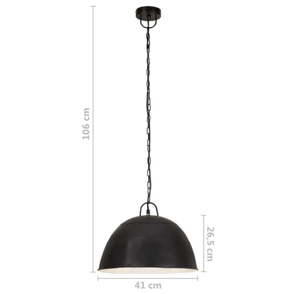vidaXL Teollistyylinen riippuvalaisin 25 W musta pyöreä 41 cm E27
