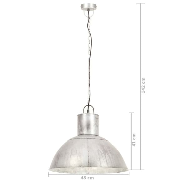 vidaXL hængelampe 25 W rund 48 cm E27 sølvfarvet