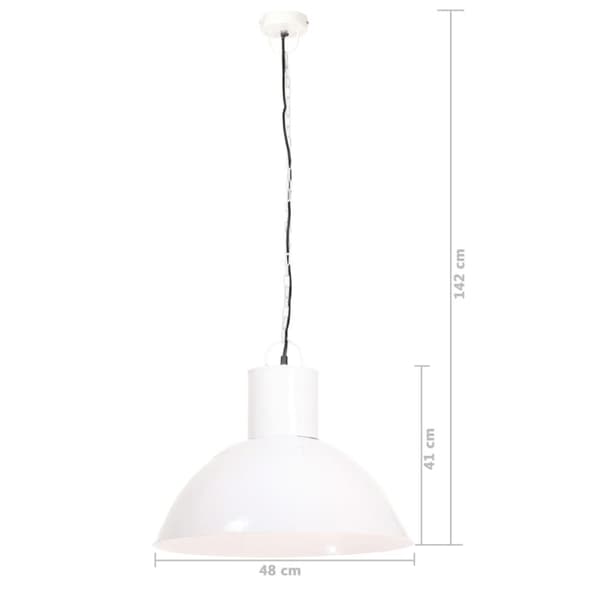 vidaXL Hengelampe 25 W hvit rund 48 cm E27