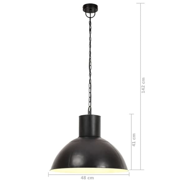 vidaXL Hengelampe 25 W svart rund 48 cm E27