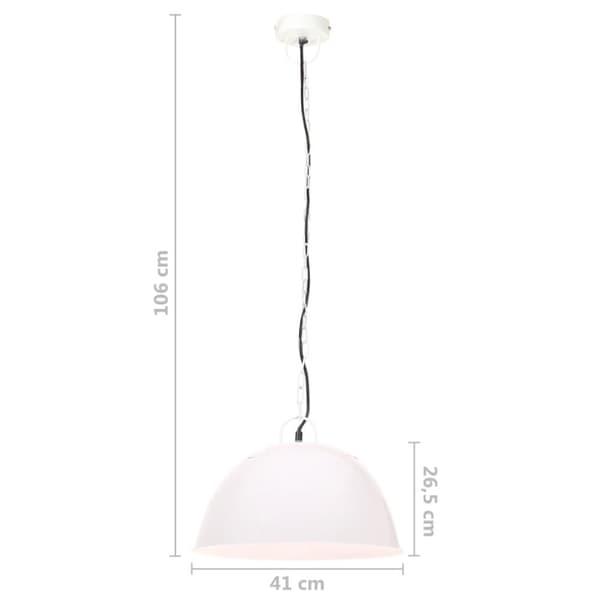 vidaXL Hänglampa industriell vintage 25 W vit rund 41 cm E27
