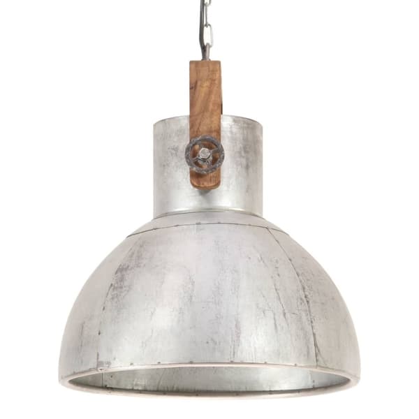 vidaXL industriel hængelampe 25 W rund 40 cm E27 sølvfarvet