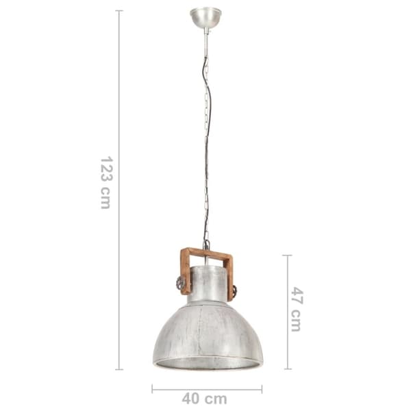 vidaXL industriel hængelampe 25 W rund 40 cm E27 sølvfarvet