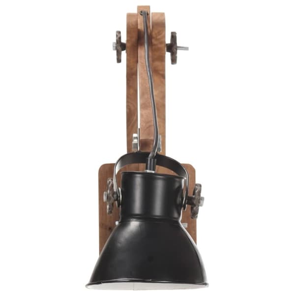vidaXL Vegglampe i industriell stil svart rund E27