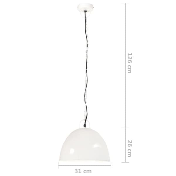 vidaXL Hänglampa industriell vintage 25 W vit rund 31 cm E27