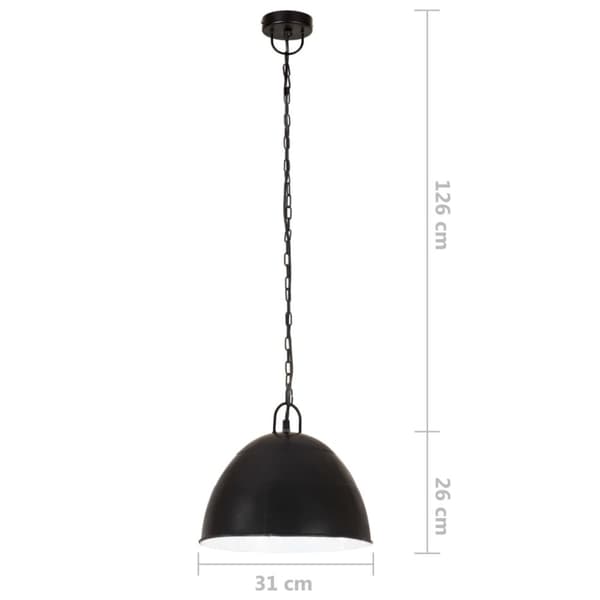 vidaXL Industriell vintage hengelampe 25 W svart rund 31 cm E27