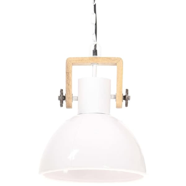vidaXL Teollistyylinen riippuvalaisin 25 W valkoinen pyöreä 30 cm E27