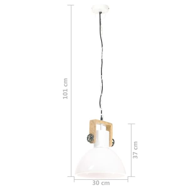 vidaXL Teollistyylinen riippuvalaisin 25 W valkoinen pyöreä 30 cm E27