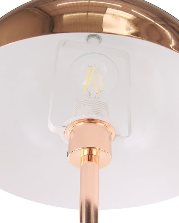 Bordlampe Kobber Metal Blank 64 x 30 cm Rund Dekorativ Skrivebordslampe Energi Efficient Stue Kontor Soveværelse Retro Moderne Lampe