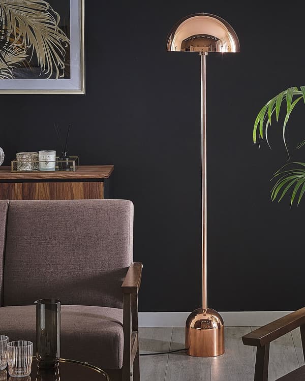 Gulvlampe Kobber Metal Blank ø 36 x 158 cm Rund Dekorativ Standerlampe Energi Efficient Stue Kontor Soveværelse Retro Moderne Stå Lampe