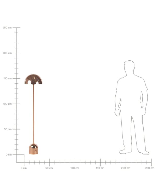 Gulvlampe Kobber Metal Blank ø 36 x 158 cm Rund Dekorativ Standerlampe Energi Efficient Stue Kontor Soveværelse Retro Moderne Stå Lampe