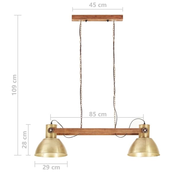 vidaXL Industriell hengelampe 25 W messing 109 cm E27