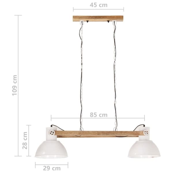 vidaXL Industriell hengelampe 25 W hvit 109 cm E27