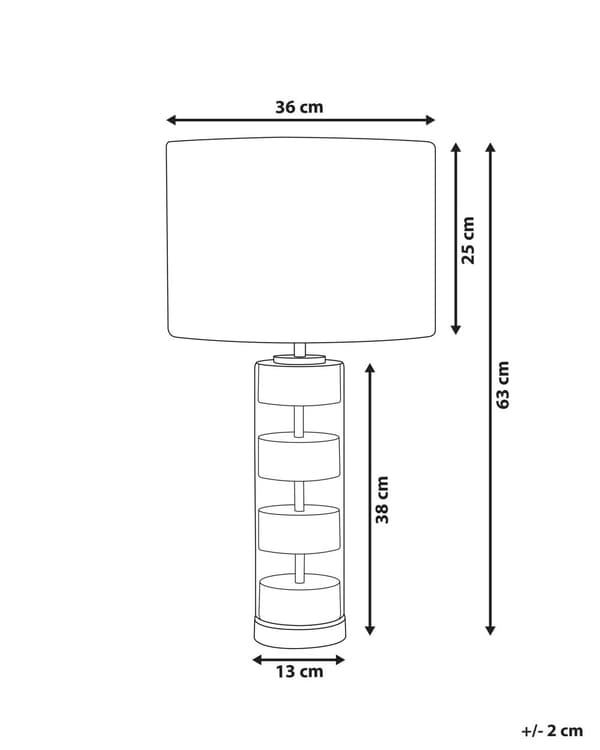 Bordlampe Guld Gennemsigtig Glasbund med Hvid Polyester 63x36 cm Trommeformet Stofskærm med Beroligende Lys