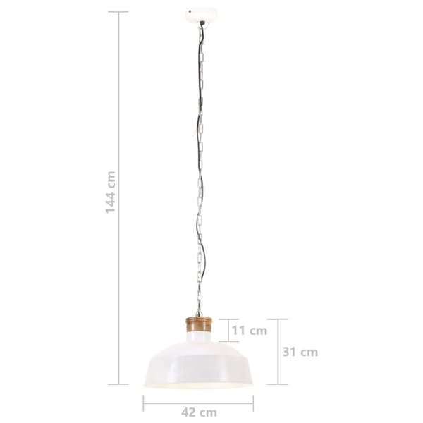 vidaXL industriel hængelampe 42 cm E27 hvid