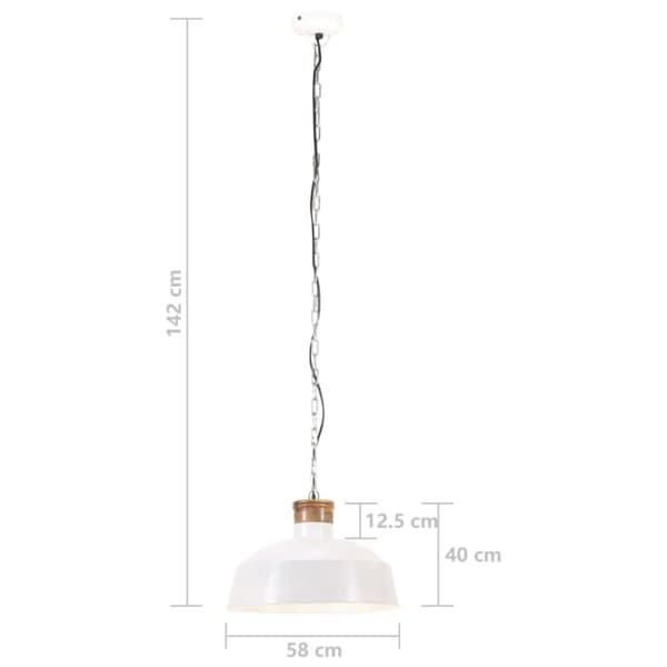 vidaXL industriel hængelampe 58 cm E27 hvid