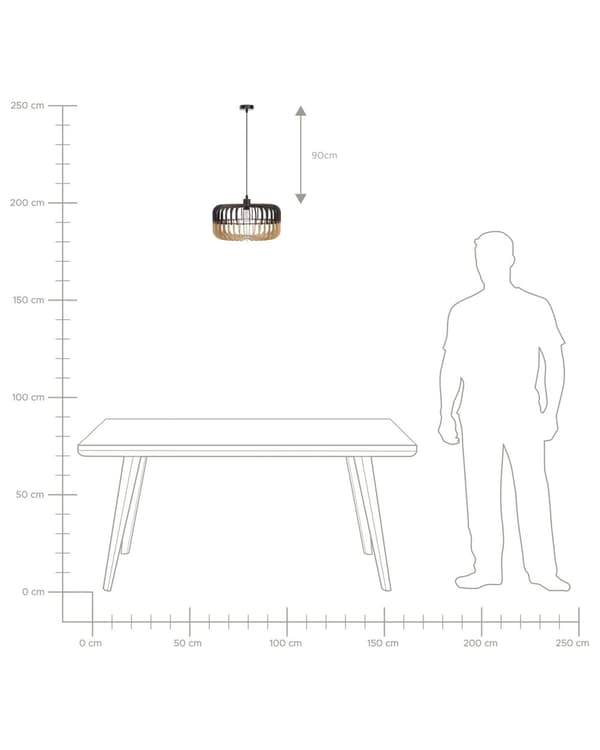 Hængelampe Pendel Lys Træ Sort Skandinavisk Design