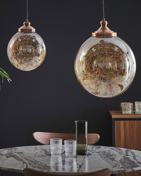 Pendel Glas Kobber Elementer Globus Form Moderne Stil