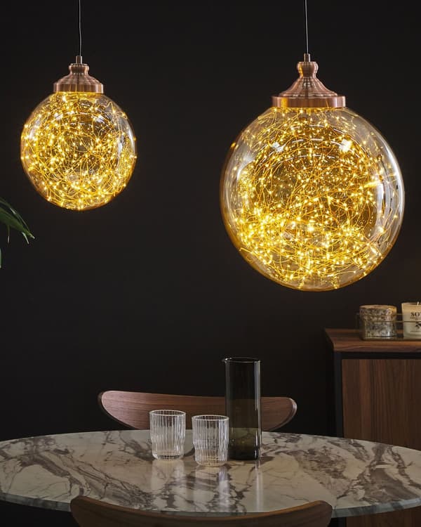 Pendel Glas Kobber Elementer Globus Form Moderne Stil