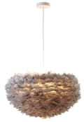 Miniatyrbild 1 av 4: Trendig taklampa tillverkad av grå fjädrar D60 cm   D