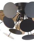 Miniatyrbillede 5 af 7: Loftslampe Guld og Sort Metal Halvkugle Skygge af Cirkler 2 Pærer Industriel Design