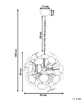 Miniatyrbillede 3 af 8: Pendel Guld og Sort Metal Sfærisk Skygge af Cirkler 4 Lyspærer Industrielt Design