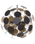 Miniatyrbillede 1 af 8: Pendel Guld og Sort Metal Sfærisk Skygge af Cirkler 4 Lyspærer Industrielt Design