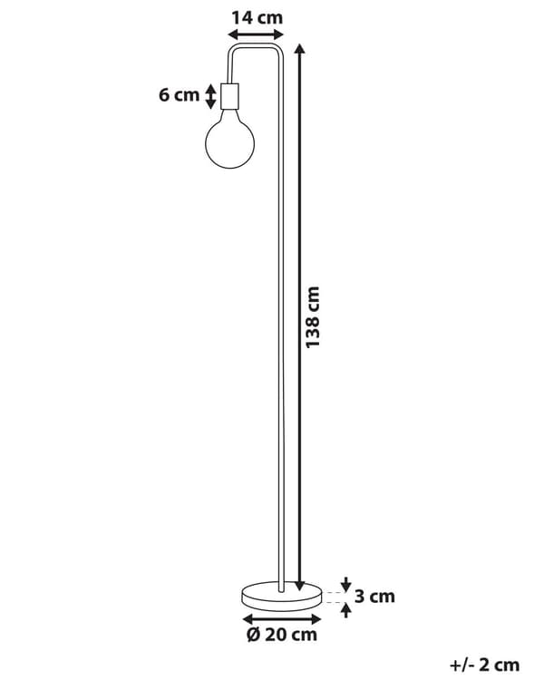 Gulvlampe Kobber Metal Glans Finish Udsat pære Industriel