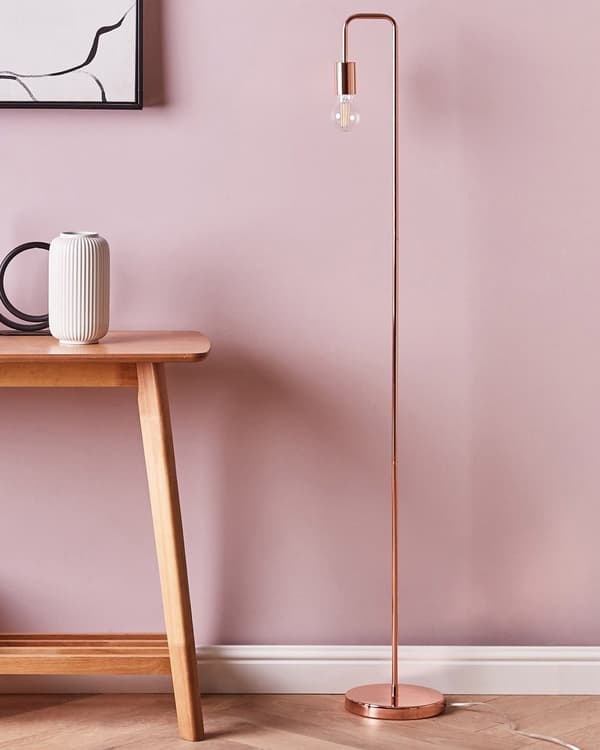 Gulvlampe Kobber Metal Glans Finish Udsat pære Industriel