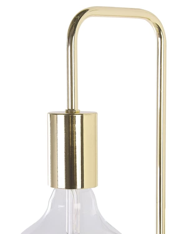 Seinävalaisin kultainen 23 x 32 x 12 cm metalli PVC pyöreä kaareva glamour moderni max 40W