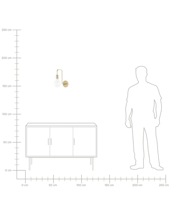 Seinävalaisin kultainen 23 x 32 x 12 cm metalli PVC pyöreä kaareva glamour moderni max 40W