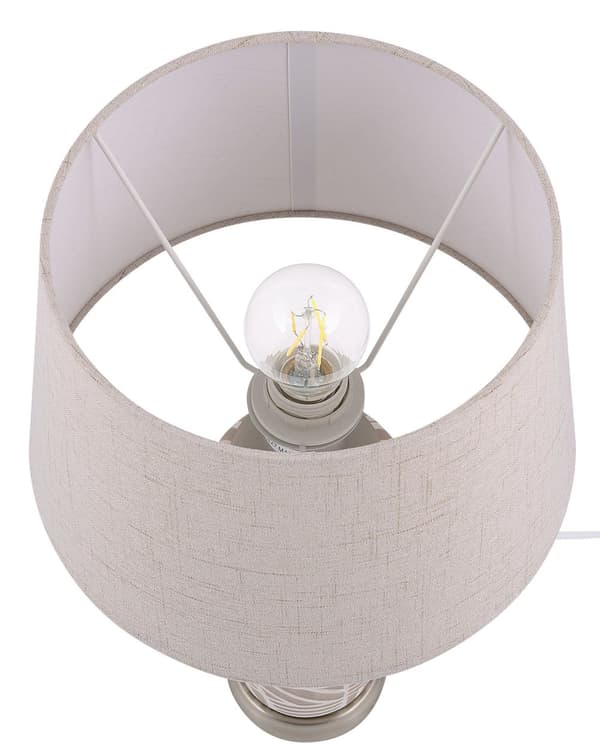 Pöytävalaisin beige 28 x 48 x 28 cm keraaminen kuvioitu jalka beige varjostin max 40W