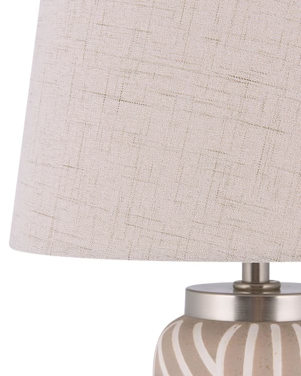 Pöytävalaisin beige 28 x 48 x 28 cm keraaminen kuvioitu jalka beige varjostin max 40W