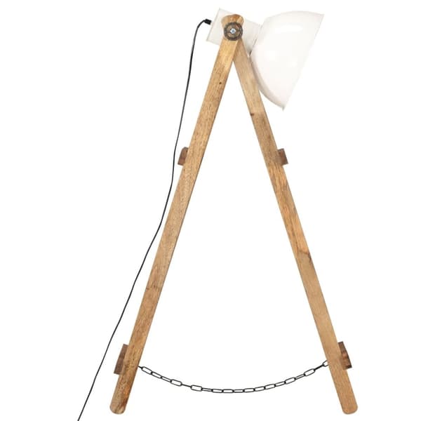 vidaXL gulvlampe E27 massivt mangotræ hvid