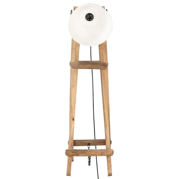 vidaXL gulvlampe E27 massivt mangotræ hvid