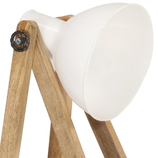 vidaXL gulvlampe E27 massivt mangotræ hvid