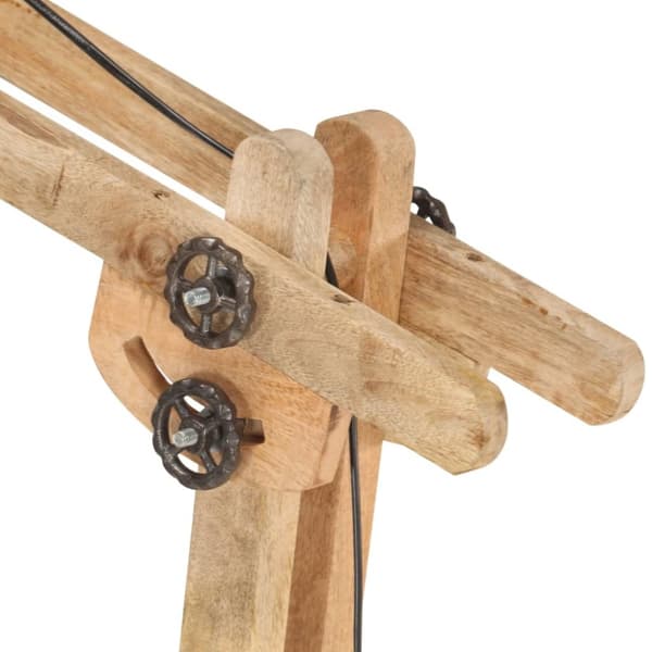vidaXL gulvlampe E27 massivt mangotræ hvid