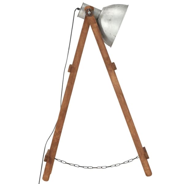 vidaXL gulvlamper 3 stk. E27 massivt mangotræ sølvfarvet