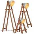 Miniatyrbillede 1 af 11: vidaXL gulvlamper 3 stk. E27 massivt mangotræ sølvfarvet