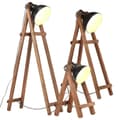 Miniatyrbillede 1 af 11: vidaXL gulvlamper 3 stk. E27 massivt mangotræ sort