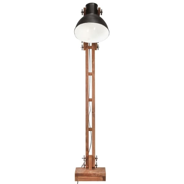 vidaXL Golvlampa svart massivt mangoträ E27
