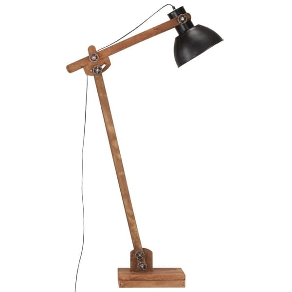vidaXL Golvlampa svart massivt mangoträ E27
