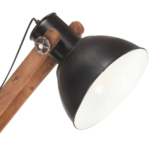 vidaXL Golvlampa svart massivt mangoträ E27