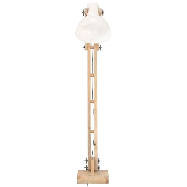 vidaXL Gulvlampe hvit heltre mango E27
