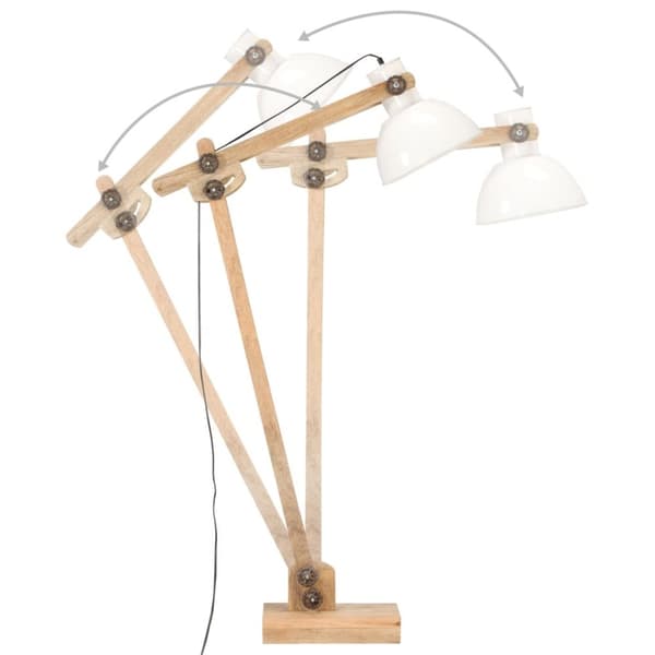 vidaXL Gulvlampe hvit heltre mango E27