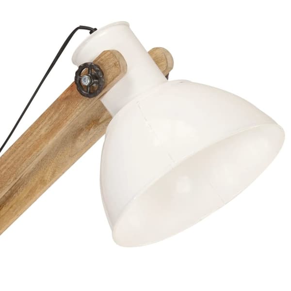 vidaXL Gulvlampe hvit heltre mango E27