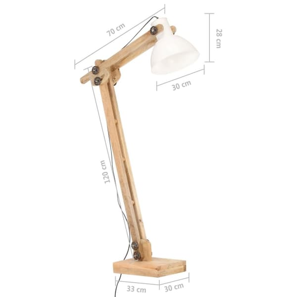 vidaXL Gulvlampe hvit heltre mango E27