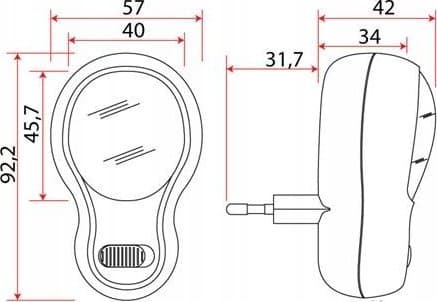 Rum-Lux bordlampe Mini LED nattlampe LN-11-LED for RUM-LUX stikkontakt