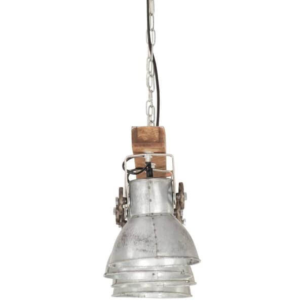 vidaXL industriel loftlampe E27 mangotræ sølvfarvet