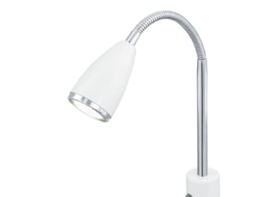 Eglo FOX - Skrivebordslampe - LED-lyspære - GU10 - 3 W - klasse A+ - varmt hvitt lys - 3000 K - hvit, krom